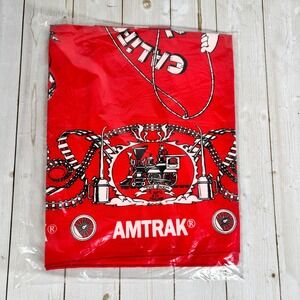 Vintage Amtrak The Gnat Steam Locomotive Red Souvenir Bandana E Katz Chicago USA